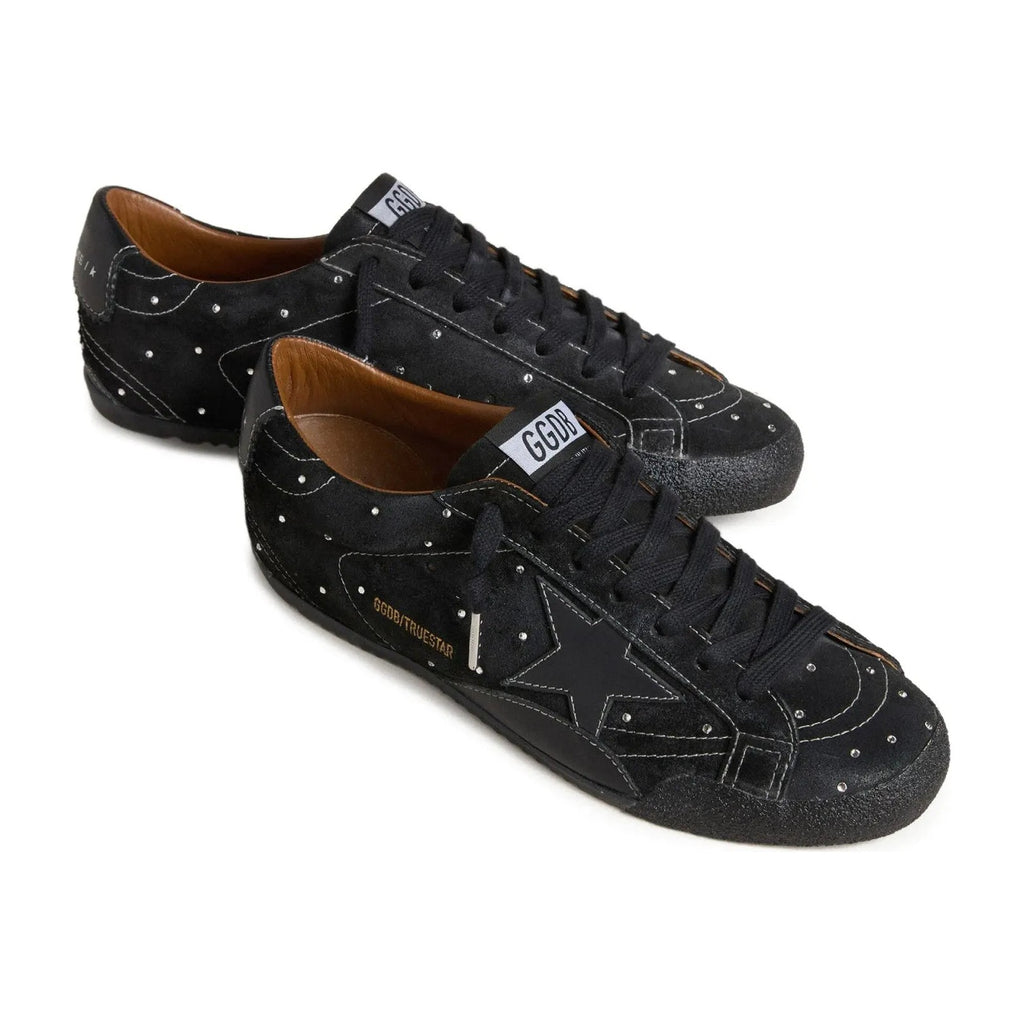 Golden Goose True-Star Black Suede Swarovski Crystal Black Star Heel (W)