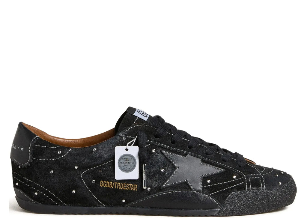 Golden Goose True-Star Black Suede Swarovski Crystal Black Star Heel (W)