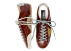 Golden Goose True-Star Burgundy Naplak Yellow Suede Star Silver Heel (W)