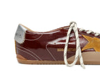 Golden Goose True-Star Burgundy Naplak Yellow Suede Star Silver Heel (W)