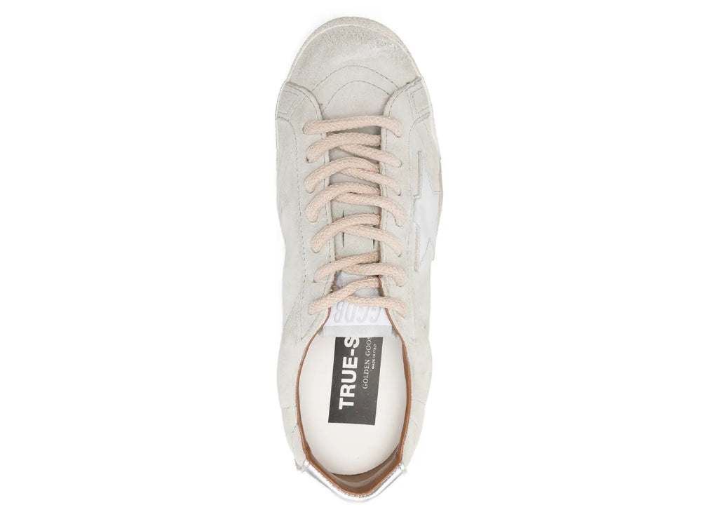 Golden Goose True-Star Light Gray Suede Metallic Silver Star Heel (W)