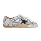 Golden Goose True-Star Silver Sequin Black Suede Star Silver Heel (W)