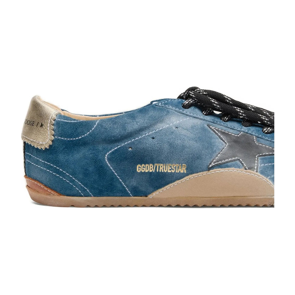 Golden Goose True-Star Teal Suede Black Star Cream Heel (W)