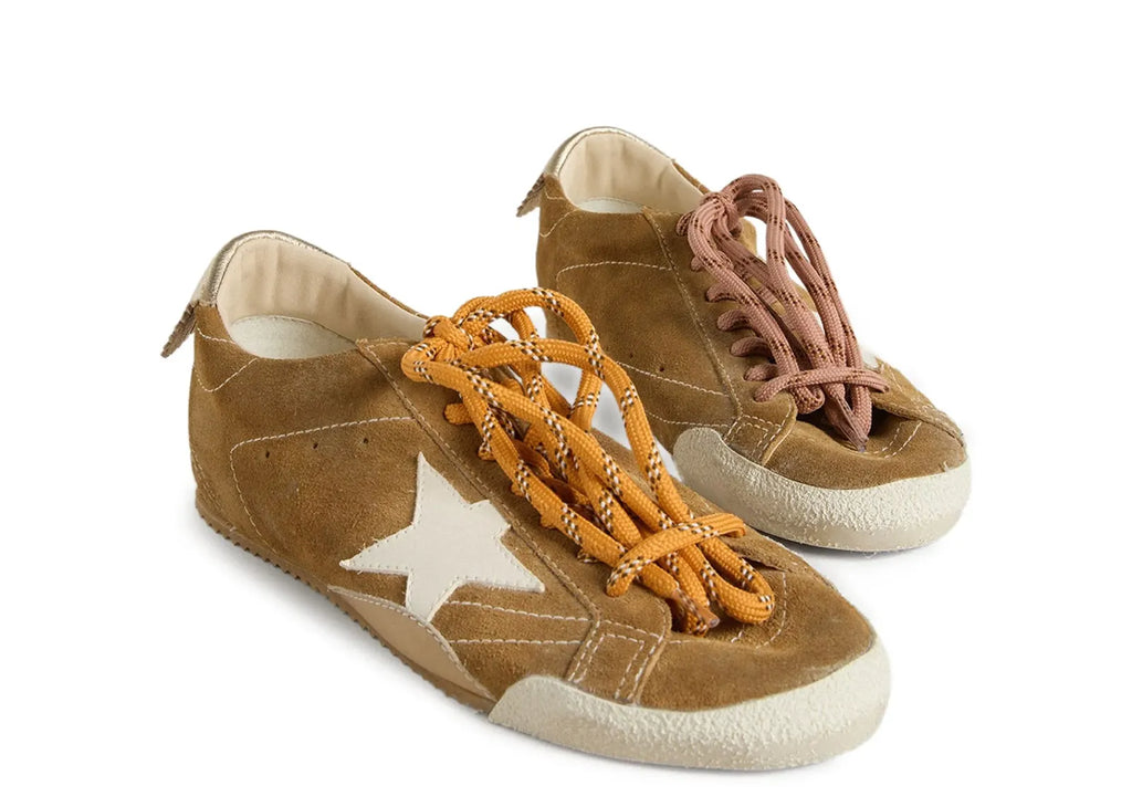 Golden Goose True-Star Tobacco Suede White Star Platinum Heel (W)