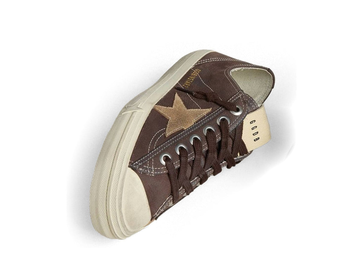 Golden Goose V-Star Brown Leather Tobacco Suede Star (W)