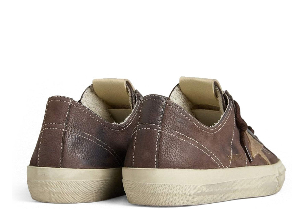 Golden Goose V-Star Brown Leather Tobacco Suede Star (W)