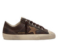 Golden Goose V-Star Brown Leather Tobacco Suede Star