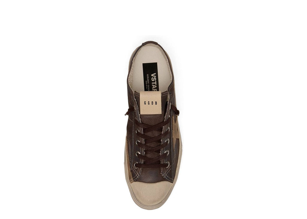 Golden Goose V-Star Brown Leather Tobacco Suede Star