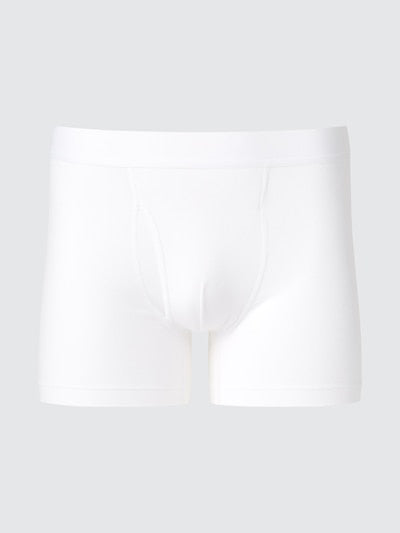 UNIQLO Men's Cotton Boxer Briefs (Regular Rise) - 00 WHITE
