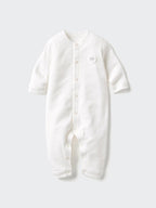 UNIQLO Babies' Newborn Ribbed One Piece Outfit (Long Sleeve) - 00 WHITE