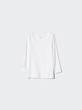 UNIQLO Kids' HEATTECH Scoop Neck T-Shirt (Long Sleeve) - 00 WHITE