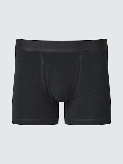 UNIQLO Men's Cotton Boxer Briefs (Regular Rise) - 09 BLACK