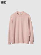UNIQLO AIRism Cotton Crew Neck T-Shirt (Long Sleeve) - 12 PINK