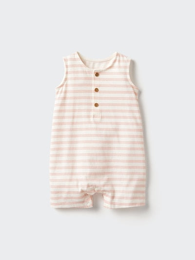UNIQLO Babies' One Piece Outfit (Sleeveless, Striped) - 13 RED