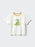 UNIQLO Babies' AIRism Cotton Crew Neck T-Shirt (Dinosaur) - 44 YELLOW