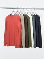 UNIQLO Soft Brushed Crew Neck T-Shirt (Long Sleeve) - 69 NAVY