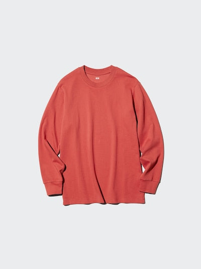 UNIQLO Soft Brushed Crew Neck T-Shirt (Long Sleeve) - 69 NAVY