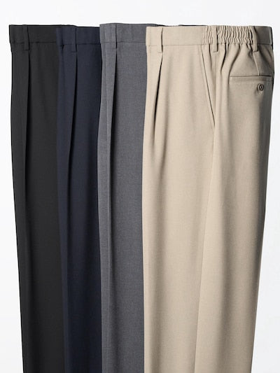 UNIQLO Pleated Wide Trousers - 69 NAVY