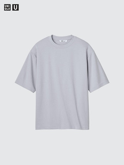 UNIQLO Unisex AIRism Cotton Oversized Crew Neck T-Shirt - 70 LIGHT PURPLE