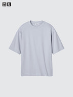 UNIQLO AIRism Cotton Oversized Crew Neck T-Shirt - 09 BLACK