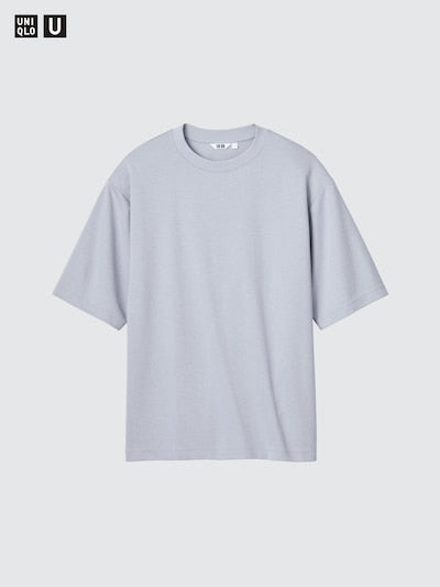 UNIQLO AIRism Cotton Oversized Crew Neck T-Shirt - 09 BLACK
