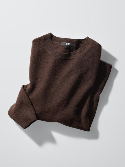 UNIQLO 100% Cashmere Crew Neck Jumper - 50 LIGHT GREEN