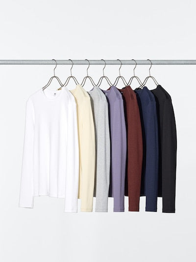UNIQLO Unisex Soft Ribbed T-Shirt (Long Sleeve) - 69 NAVY