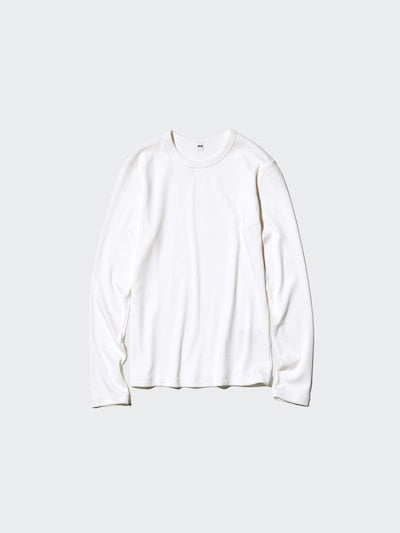 UNIQLO Unisex Soft Ribbed T-Shirt (Long Sleeve) - 09 BLACK