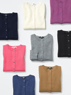 UNIQLO 100% Merino Crew Neck Cardigan - 12 PINK