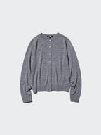UNIQLO Women's 100% Merino Crew Neck Cardigan - 09 BLACK