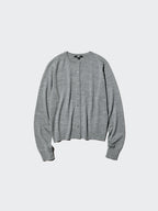 UNIQLO 100% Merino Crew Neck Cardigan - 12 PINK
