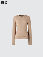 UNIQLO Women's HEATTECH Extra Warm Cashmere Blend Crew Neck T-Shirt - 09 BLACK