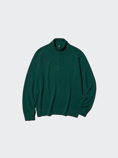 UNIQLO 100% Cashmere Half-Zip Jumper - 09 BLACK