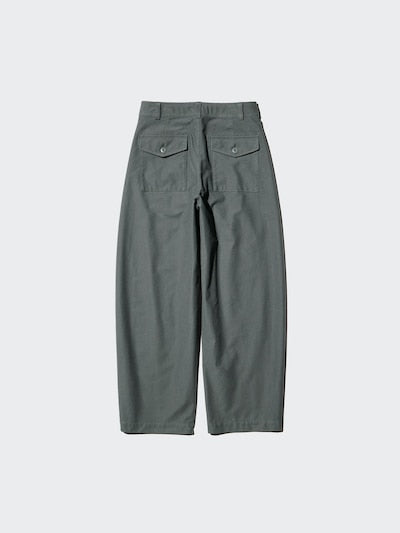 UNIQLO Jersey Barrel Leg Trousers - 32 BEIGE