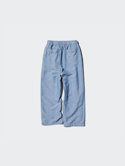 UNIQLO Kids' Linen Blend Wide Trousers - 65 BLUE