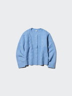 UNIQLO Kids' Soufflé Yarn Cardigan - 01 OFF WHITE