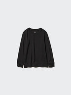 UNIQLO Kids' HEATTECH Extra Warm Cotton Crew Neck T-Shirt (Long Sleeve) - 01 OFF WHITE