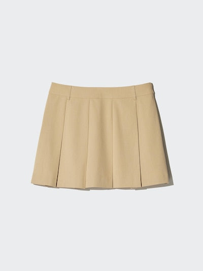 UNIQLO Women's Pleated Skort - 01 OFF WHITE