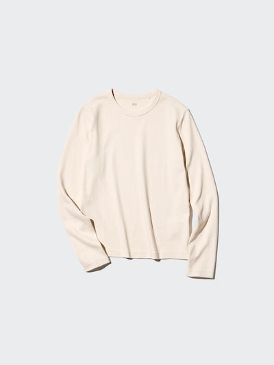 UNIQLO Women's Smooth Stretch Cotton T-Shirt (Long Sleeve) - 09 BLACK