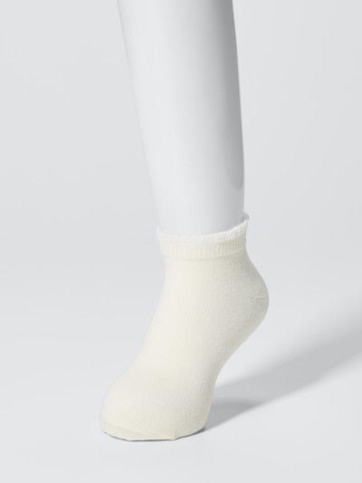 UNIQLO Kids' Short Socks (Frill, 3 Pairs) - 40 CREAM