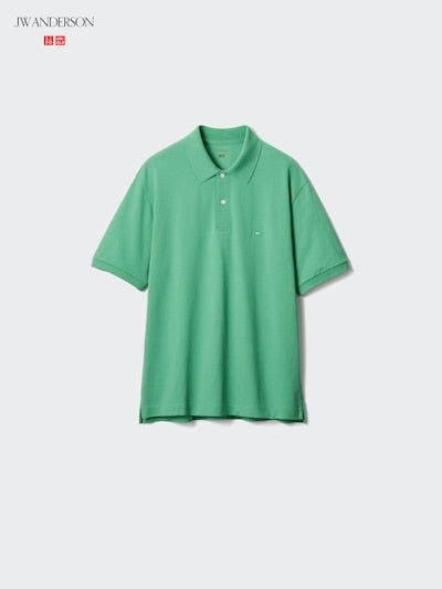 UNIQLO Unisex DRY Piqué Polo Shirt (Patterned) - 09 BLACK