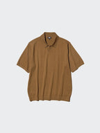 UNIQLO Men's Washable Knit Skipper Polo Jumper - 79 DARK PURPLE