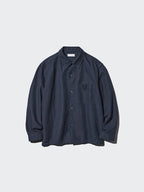 UNIQLO Men's Cotton Linen Blend Shirt Jacket - 69 NAVY