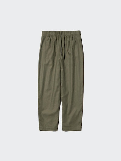 UNIQLO Women's Linen Cotton Tapered Trousers - 09 BLACK