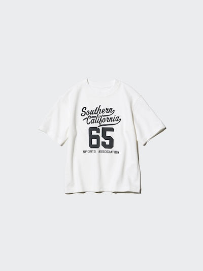 UNIQLO Kids' AIRism Cotton Crew Neck T-Shirt (Graphic) - 01 OFF WHITE