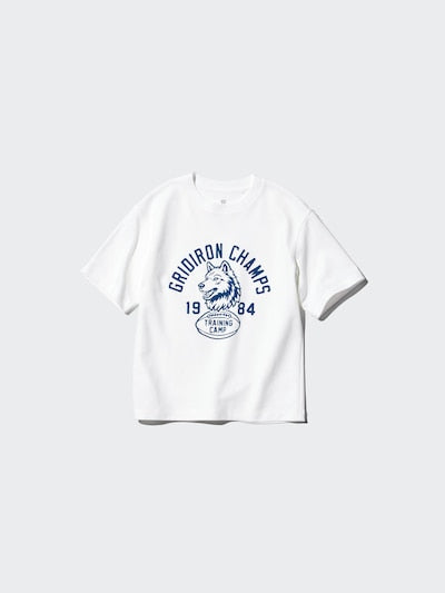 UNIQLO Kids' AIRism Cotton Crew Neck T-Shirt (Graphic) - 01 OFF WHITE