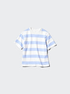 UNIQLO Kids' AIRism Cotton Crew Neck T-Shirt (Striped) - 69 NAVY