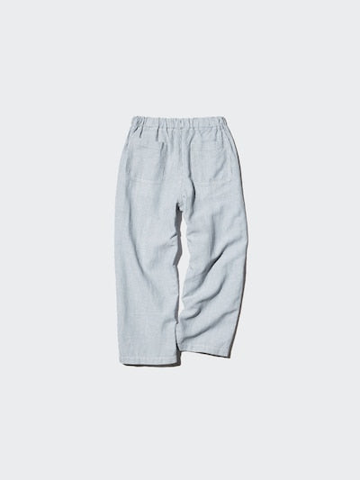 UNIQLO Kids' Linen Blend Wide Trousers - 65 BLUE