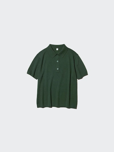 UNIQLO Women's Polo Jumper (Short Sleeve) - 59 DARK GREEN