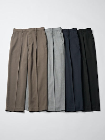 UNIQLO Unisex Pleated Wide Tapered Trousers - 05 GREY